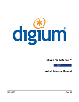 Skype for Asterisk™ Administrator Manual