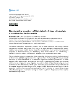 Disentangeling Key Drivers of High Alpine Hydrology with Analytic Streamflow Distribution Models