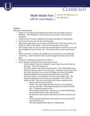 Myth Made Fact Lesson 18: Odysseus in Wonderland with Dr