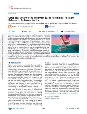 Octapodal Corannulene Porphyrin-Based Assemblies: Allosteric Behavior in Fullerene Hosting