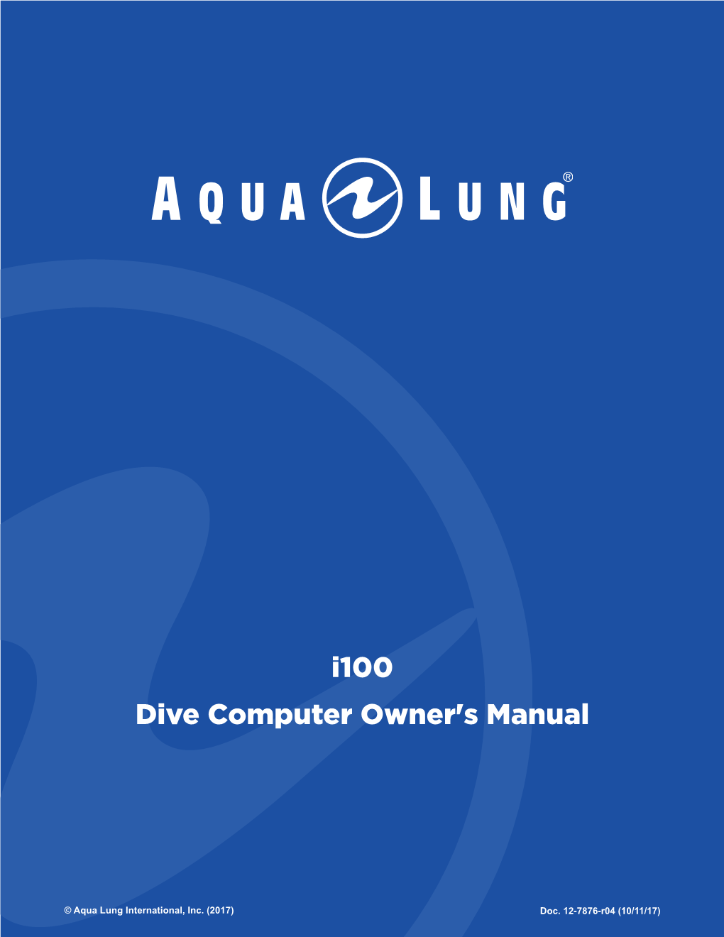 I100 Dive Computer Owner's Manual