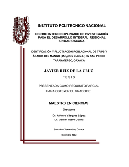 Instituto Politécnico Nacional Javier Ruiz De La