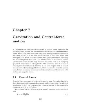 Chapter 7 Gravitation and Central-Force Motion