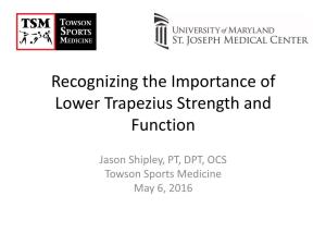Recognizing the Importance of Lower Trapezius Strength and Function