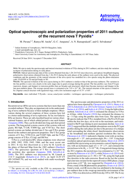 Optical Spectroscopic and Polarization Properties of 2011 Outburst of the Recurrent Nova T Pyxidis? M