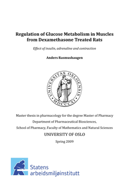 Regulation of Glucose Metabolism in Muscles from Dexamethasone Treated Rats