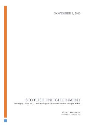 SCOTTISH ENLIGHTENMENT in Gregory Clayes (Ed.), the Encyclopedia of Modern Political Thought, SAGE