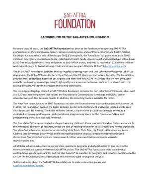 Background of the Sag-Aftra Foundation