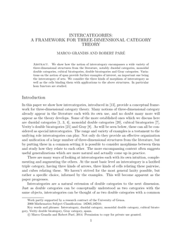 A FRAMEWORK for THREE-DIMENSIONAL CATEGORY THEORY Introduction