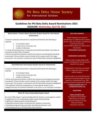 Award Nomination Guidelines