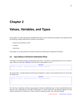 Chapter 2 Values, Variables, and Types