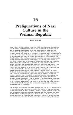 Prefigurations of Nazi Culture in the Weimar Republic
