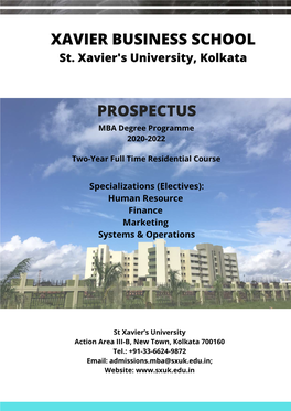 Prospectus Xavier Business School