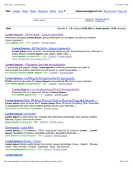 Lorem Ipsum - Google Search 4/25/08 4:11 PM