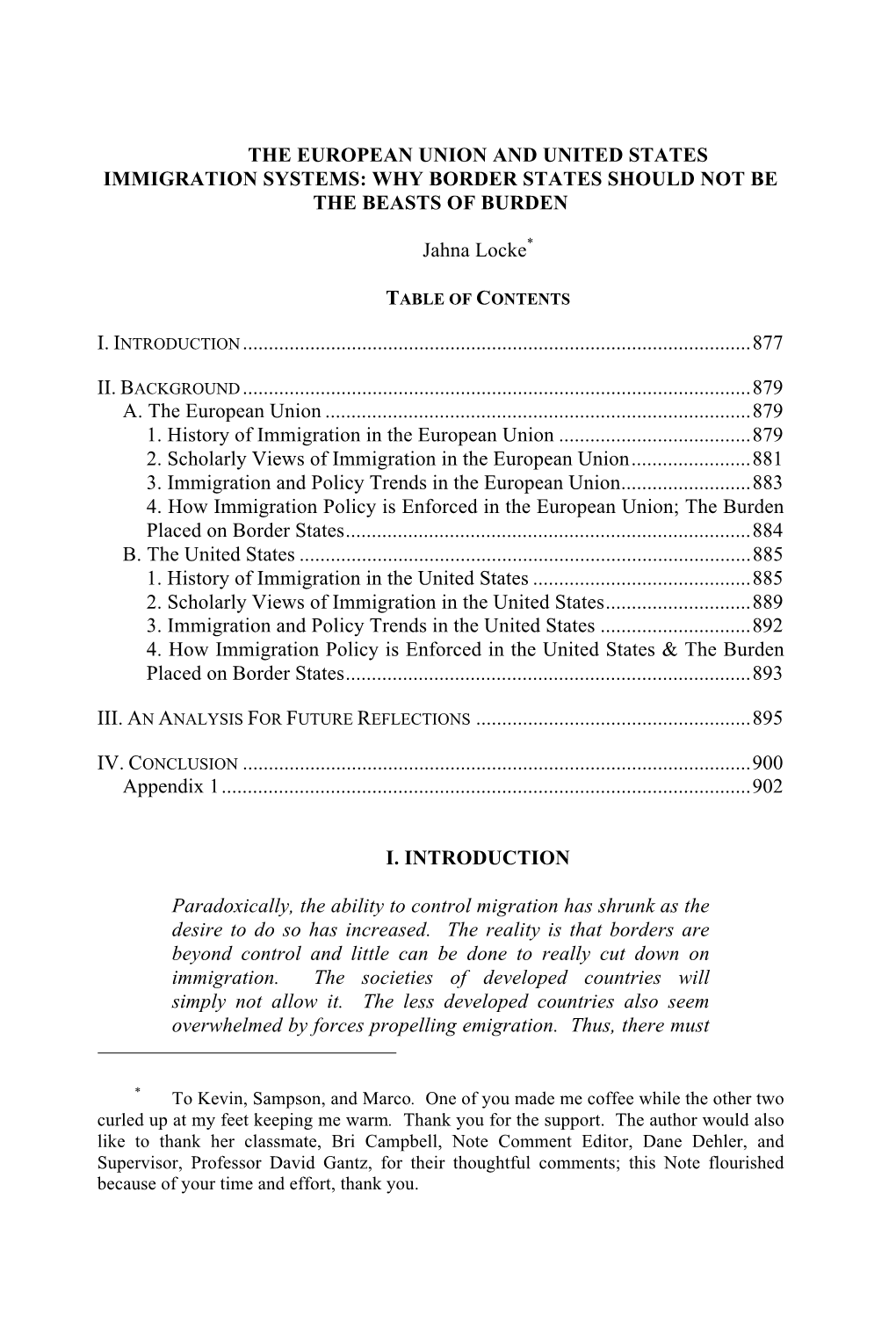 The European Union and United States Immigration Systems: Why Border States Should Not Be the Beasts of Burden