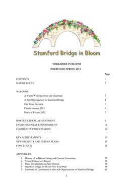 SBIB Portfolio for Yorkshire in Bloom 2013