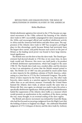 The Role of Abolitionism in Ending Slavery in the Americas