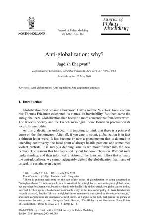 Anti-Globalization: Why?