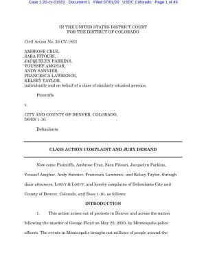 Case 1:20-Cv-01922 Document 1 Filed 07/01/20 USDC Colorado Page 1 of 49