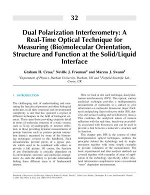 "Dual Polarization Interferometry: a Real-Time Optical Technique For