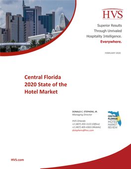 Central Florida 2020 State of the Hotel Market