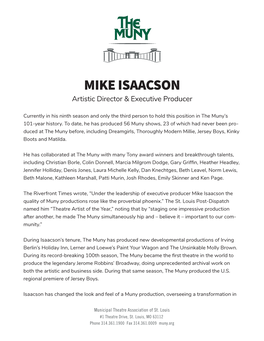 MIKE ISAACSON Artistic Director & Executive Producer