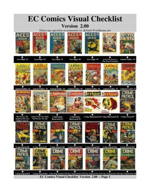 EC Comics Visual Checklist Version 2.00 Direct Any Question Or Comments To: Defiant1@Softhome.Net