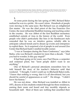 1. at Some Point During the Late Spring of 1983, Richard Baker Realized He Was in a Pickle. He Wasn't Alone. Hundreds of P