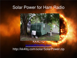 Solar Power for Ham Radio