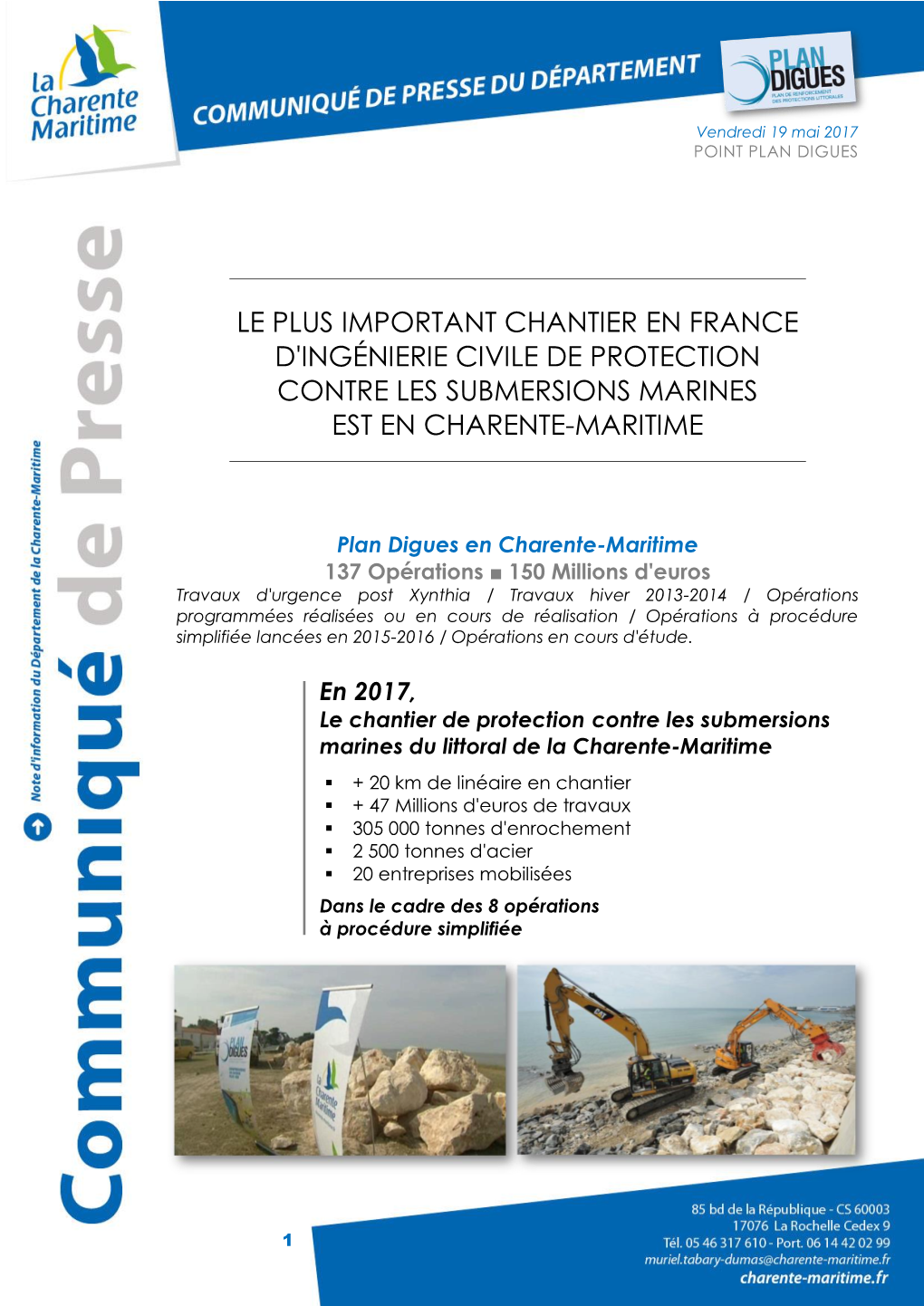 Le Plus Important Chantier En France D'ingénierie Civile De Protection Contre Les Submersions Marines Est En Charente-Maritime