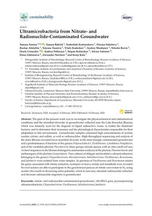 Ultramicrobacteria from Nitrate- and Radionuclide-Contaminated Groundwater
