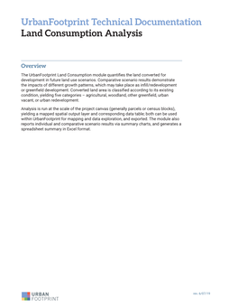 Urbanfootprint Technical Documentation Land Consumption Analysis