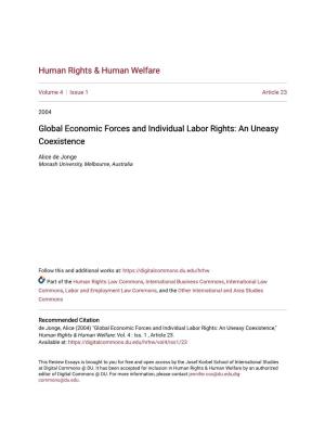 Global Economic Forces and Individual Labor Rights: an Uneasy Coexistence