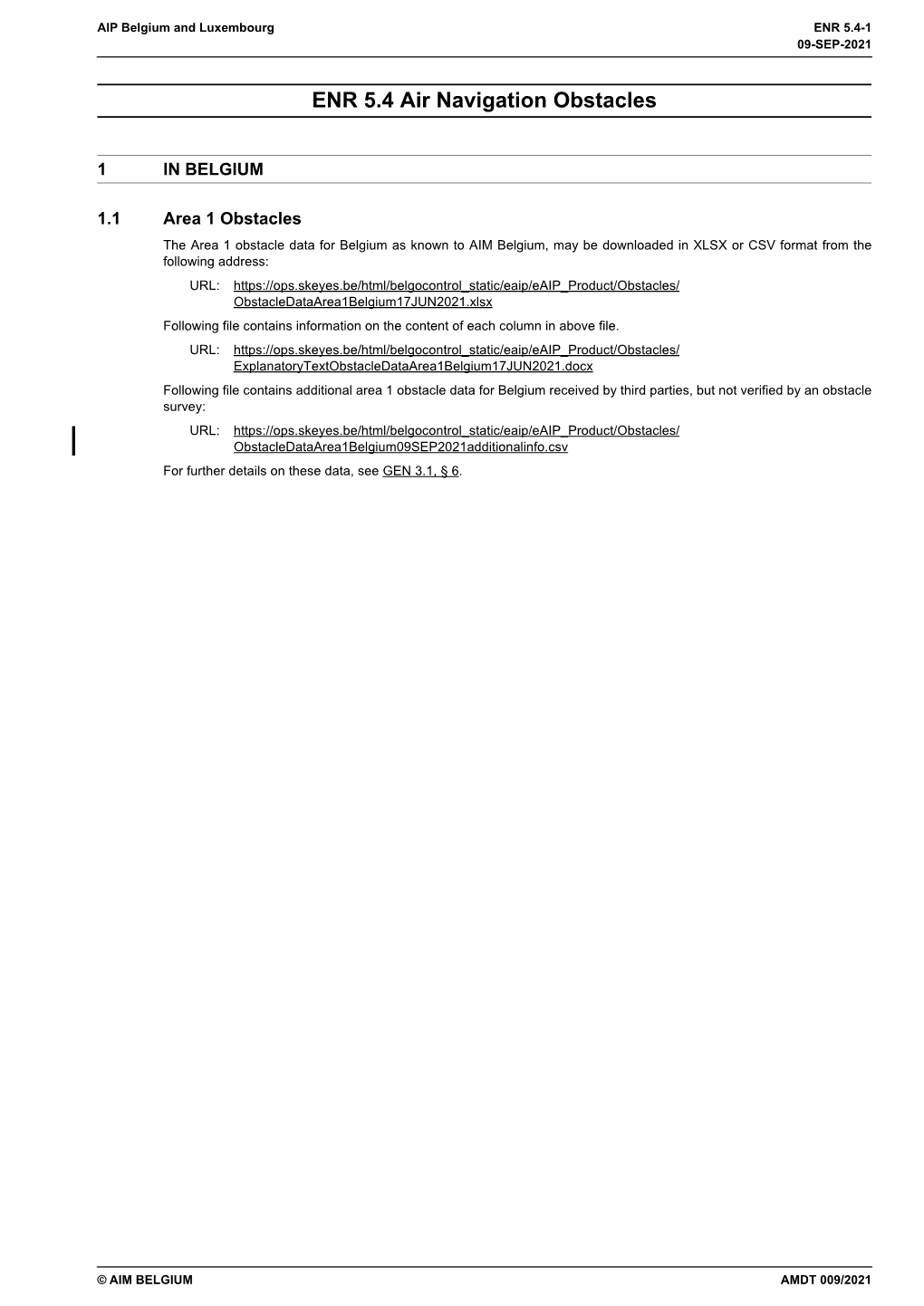 ENR 5.4 Air Navigation Obstacles