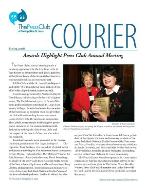 Spring 2008 COURIER Awards Highlight Press Club Annual Meeting