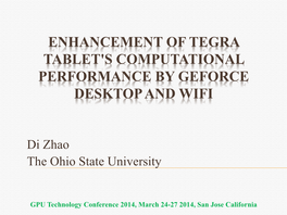 Enhancement of Tegra Tablet's Computational Performance by Geforce Desktop and Wifi