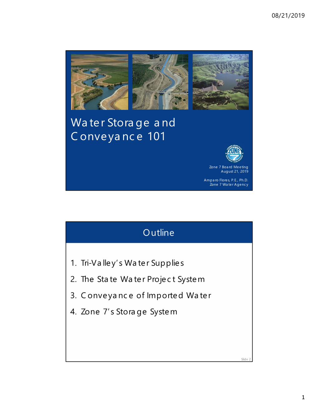 Water Storage and Conveyance 101