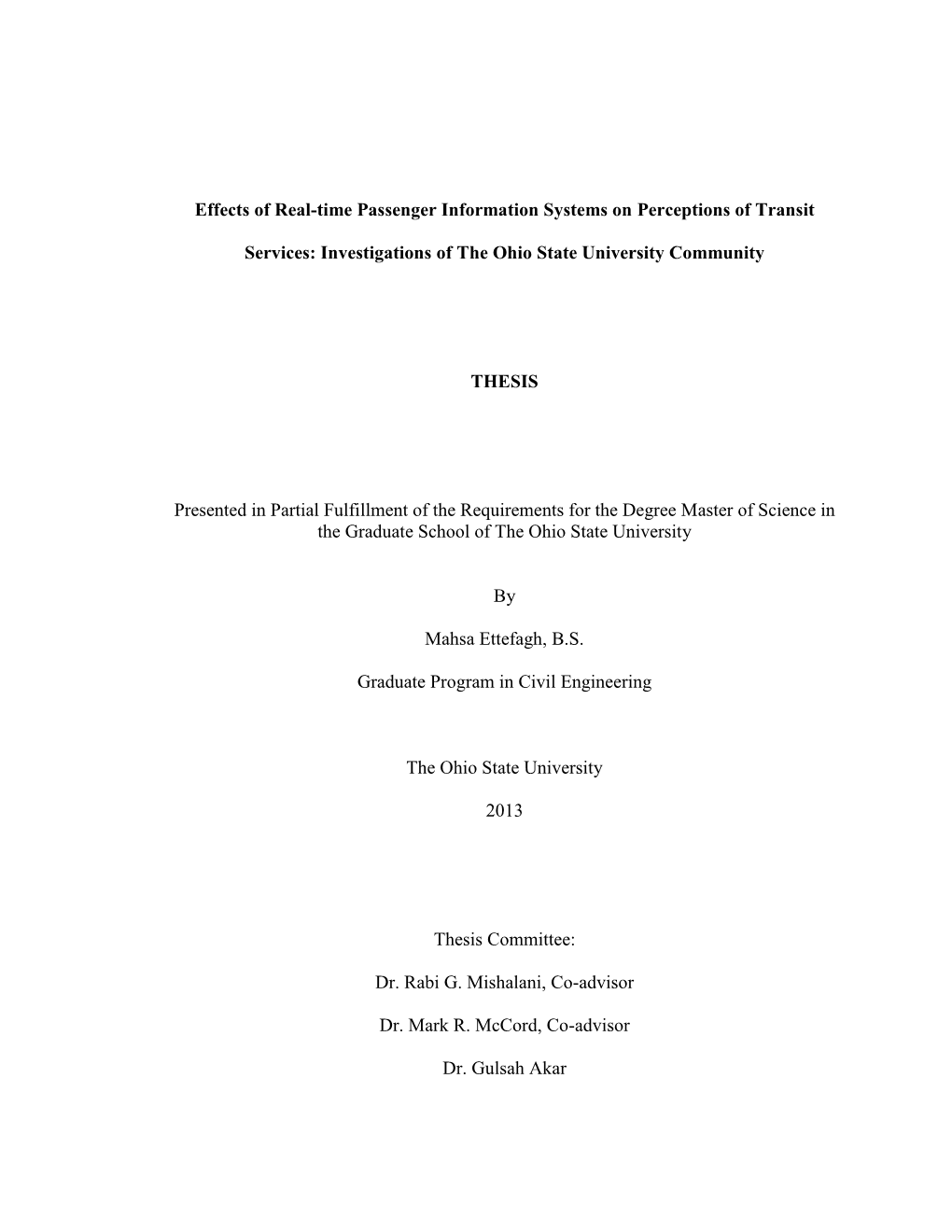 Effects of Real-Time Passenger Information Systems on Perceptions of Transit