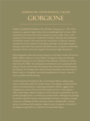 Giorgio Da Castelfranco, Called Giorgione
