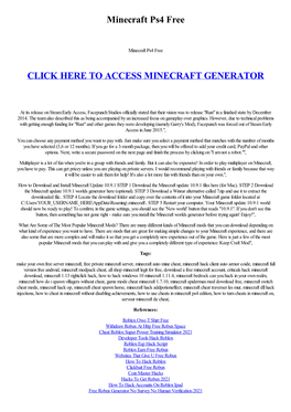 Minecraft Ps4 Free