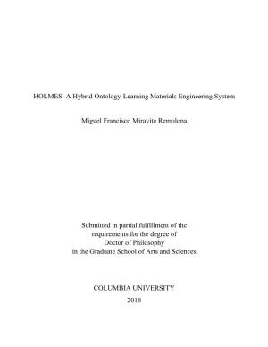 HOLMES: a Hybrid Ontology-Learning Materials Engineering System