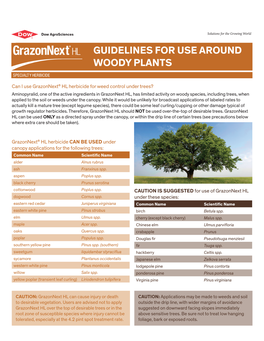 Guidelines for Use Around Woody Plants