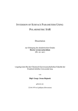 Inversion of Surface Parameters Using Polarimetric