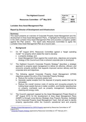 Lochaber Area Asset Management Plan