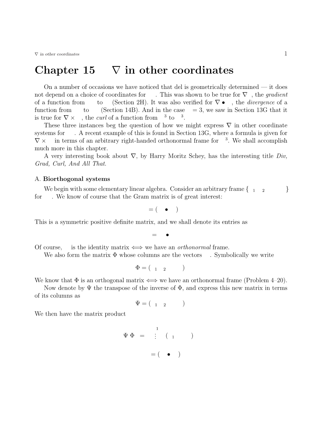 Chapter 15 ∇ in Other Coordinates