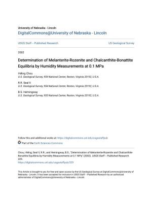 Determination of Melanterite-Rozenite and Chalcanthite-Bonattite Equilibria by Humidity Measurements at 0.1 Mpa