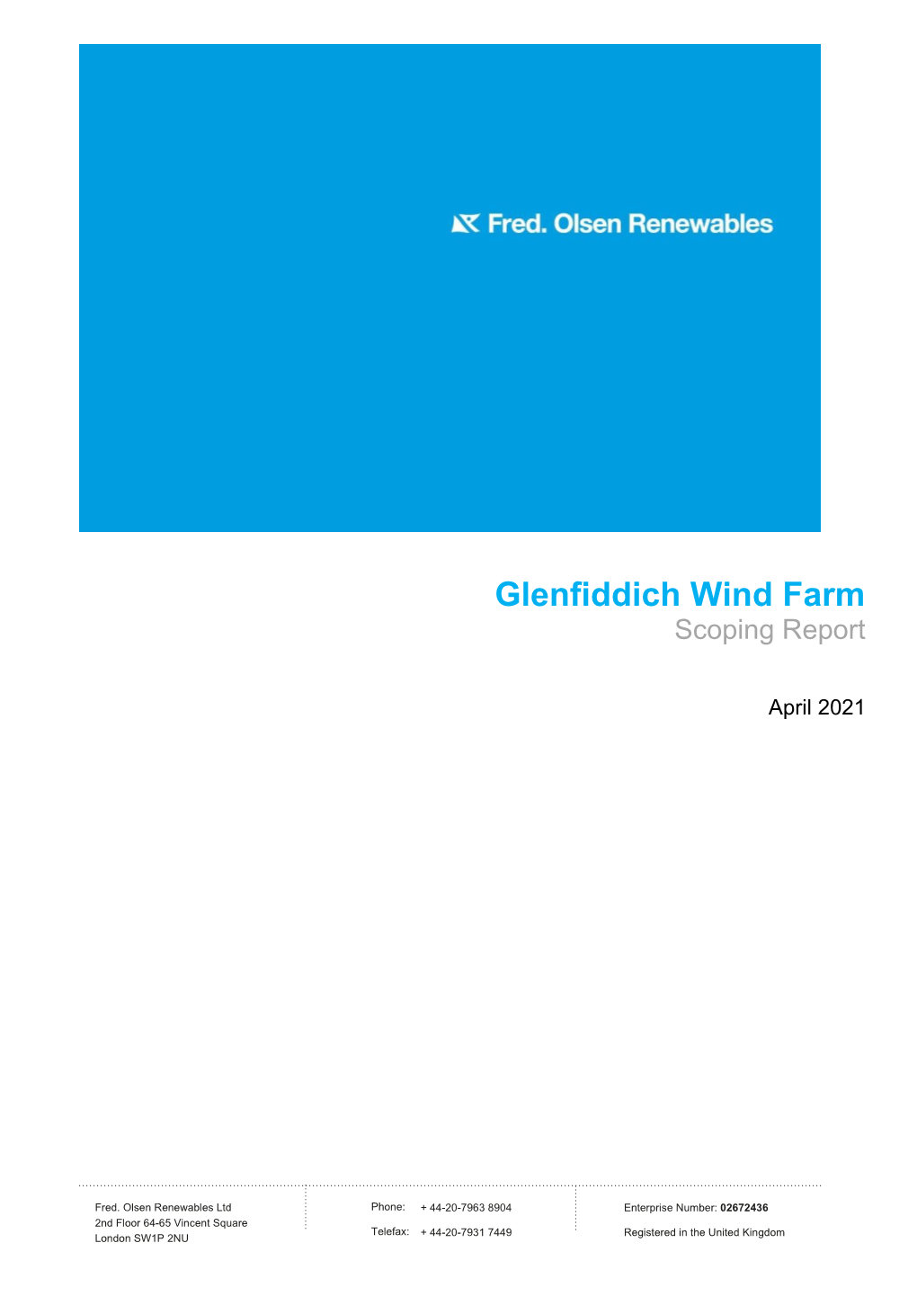Glenfiddich Wind Farm Scoping Report