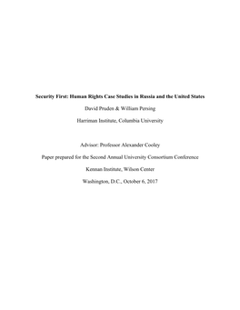 Security First: Human Rights Case Studies in Russia and the United States