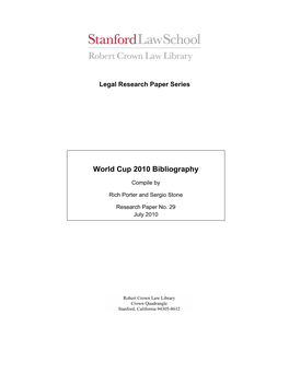 World Cup 2010 Bibliography