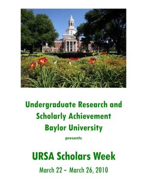 URSA Scholars Week